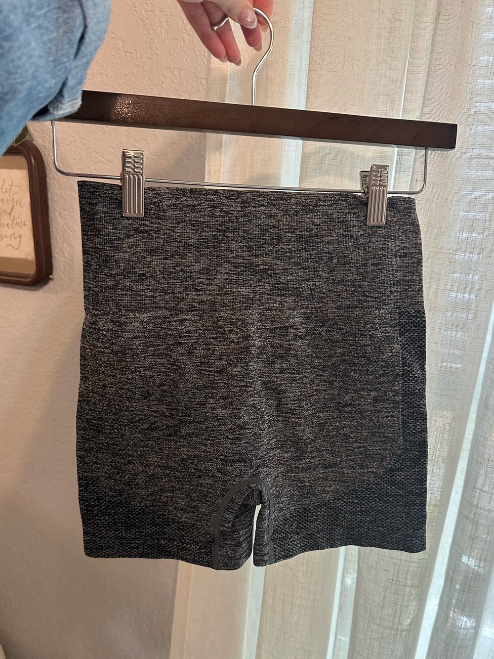 Amazon Heather Gray/Black Workout Shorts
